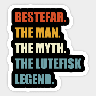 Norwegian Grandpa Bestefar Man Myth Lutefisk Legend Sticker